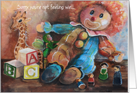 Fairy and toys, get well for child card