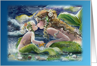 Mermaid & Baby Kisses, Blank card