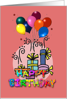 Balloons, Colorful , Happy Birthday card