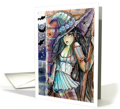 Spooked Witch with Bats and Spiders card (839021)
