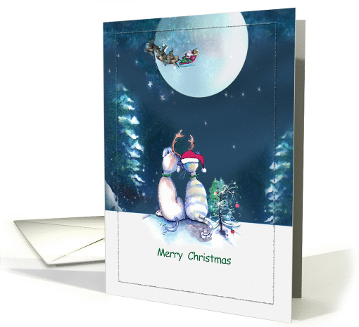 Merry Christmas, Whimsical Dog and Cat card (855846)