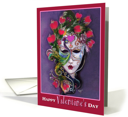 Colorful Valentine Mask, Happy Valentine's Day card (891828)