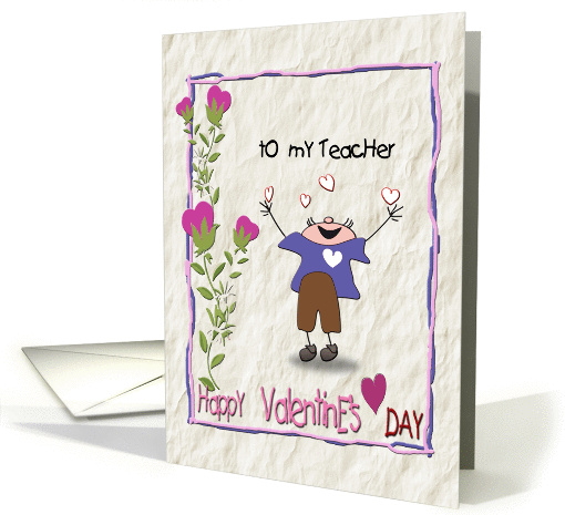 Cheery Valentine from Boy to Teacher card (893968)