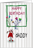 HAPPY BIRTHDAY DADDY, from daughter, cartoon girl card