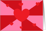 red and pink valentine day hearts card