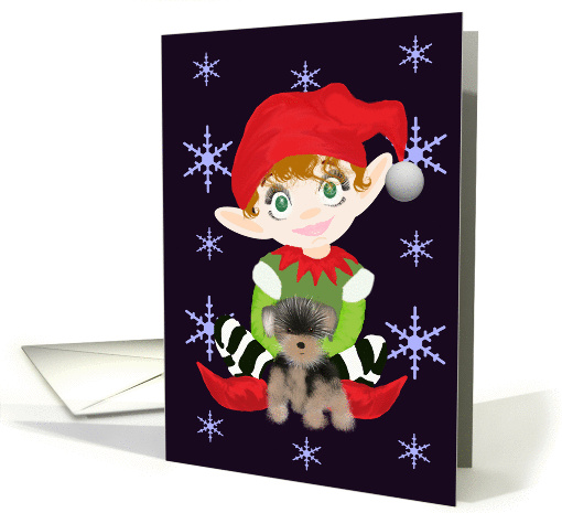 PUPPY ELF SNOWFLAKE CHRISTMAS card (987073)