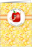 Apple Bookworm Classroom Volunteer Thanks card