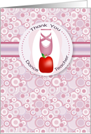 Apple and Ballet Slipper Dance Teacher Thank You card