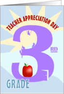 Third Grade and Apple Happy Teacher Appreciation Day card
