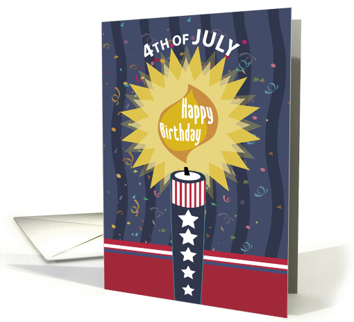 Fourth of July Birthday Candle card (1059711)