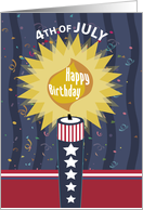 Fourth of July Birthday Candle card