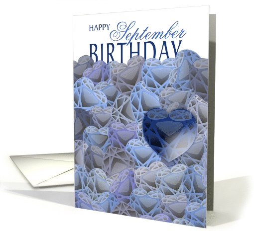 Sapphire Colored Hearts September Birthday card (1102536)