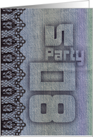 Airbrushed Simulated Jeans 80s Themed Party Invitation card