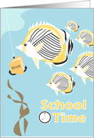 Tropical Schooling Fish School Time card