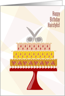 Shears Cake Hairstylist Happy Birthday card