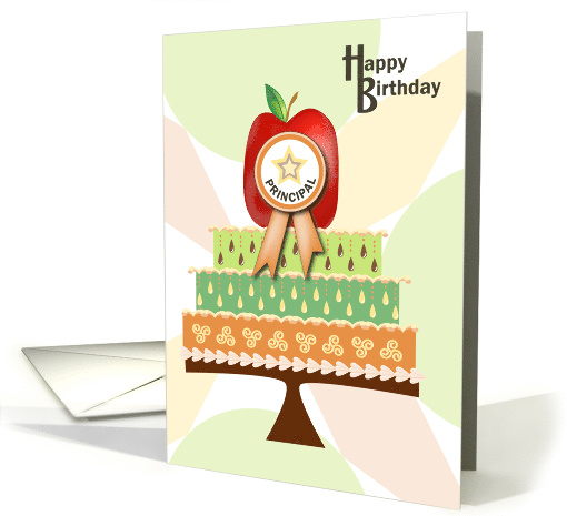 Principal Cake Star and Apple Happy Birthday card (1173882)