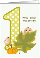 Twins Peeking First Thanksgiving card