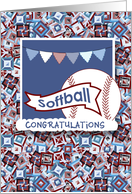 Pennants Made Softball Team Congratulations card