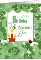 Shamrocks and Candles Happy Birthday St. Patrick’s Day card