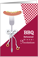 Wedding Rings and Fork BBQ Invitation card