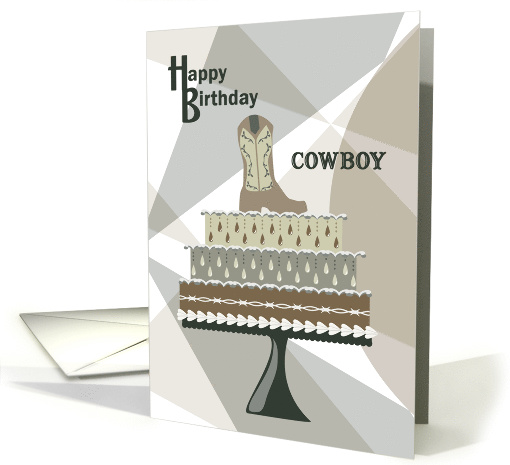 Cowboy Boot on Cake Happy Birthday card (1287130)