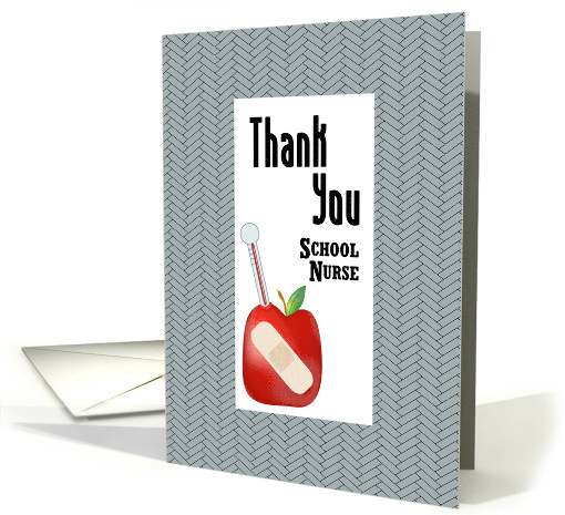 Thermometer and Apple Thank You School Nurse card (1292012)