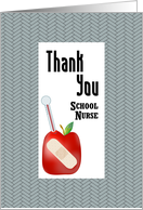 Thermometer and Apple Thank You School Nurse card