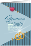 Arrows, Heart and Rings Son’s Engagement Congratulations card