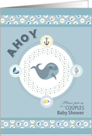 Ahoy Couples Baby Shower Invitation card