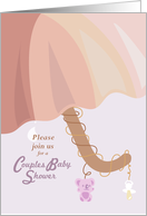 Umbrella Couples Baby Shower Invitation card