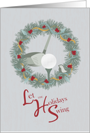 Let the Holidays Swing Golf Happy Holidays card