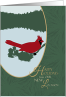Cardinal Happy Holidays From New Location card