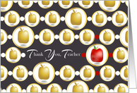 Red and Golden Apples Teacher Thank You card
