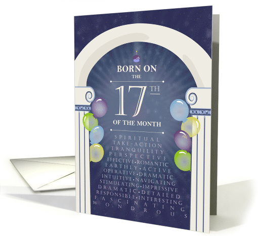 Archway and Balloons Birthday 17th Day card (1397682)