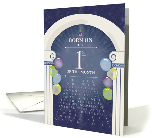Archway and Balloons 1st Day Birthday card (1397718)