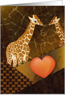 Giraffes and Heart Valentine’s Day card