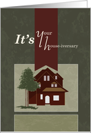 House-iversary Two Story House and Tree card