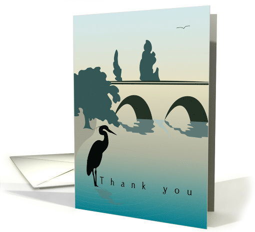 Heron in River Thank You for your Patience card (1489362)