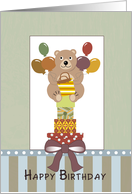 Happy Birthday Bear and Stacked Gifts card