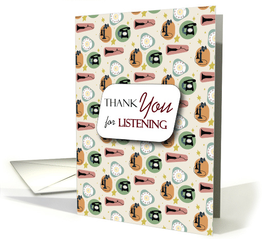 Retro Phones Thank You for Listening card (1574530)