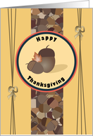 Happy Thanksgiving Acorns and Leaf card