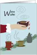 Barista Warm Cups Wishes Christmas card