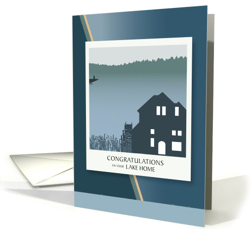 Congratulations Lake House with Pine Trees card (1680592)