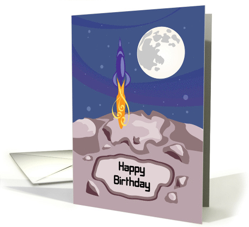 Rocket Meteor Space Happy Birthday card (1682362)