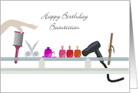 Happy Birthday Beautician Cosmetology Manicurist card