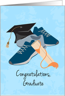 Running Shoes For Him Graduate Congratulations card