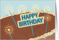Sprinkle Cake and Sparkles Birthday card
