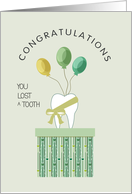 Balloons for Loosing a Tooth Congratulations card