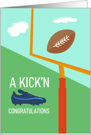 Score Kicking Field Goal Congratulations card