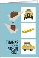 Luggage Cars Paper Airplanes Thanks card